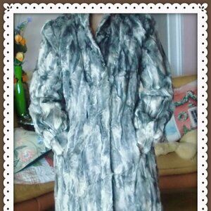 Winter Women Coat Astrakhan Karakul Lamb  Silver  Size Small 4/6 US